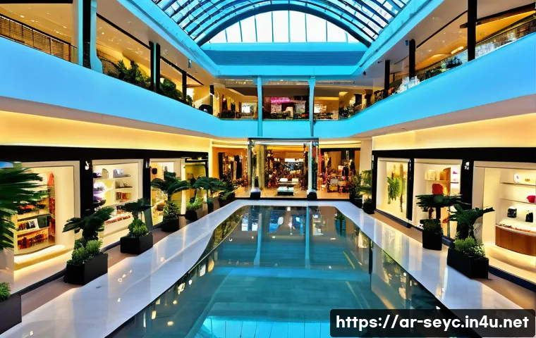 세이셸 쇼핑몰과 로컬 시장 - A vibrant modern shopping mall in Seychelles featuring sleek contemporary architecture with elegant ...