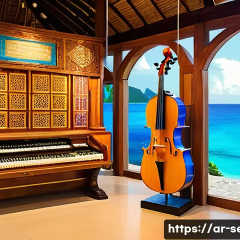 세이셸 국립 박물관 정보 - A vibrant museum exhibit showcasing traditional Seychellois musical instruments displayed elegantly ...