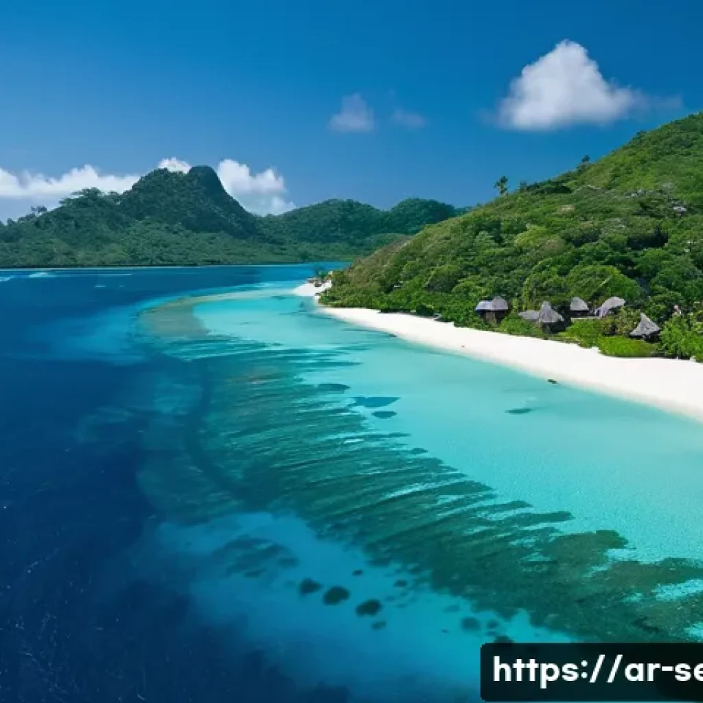 세이셸 관광객 수 통계 - A vibrant aerial view of Seychelles islands during the peak tourist season from May to October, show...